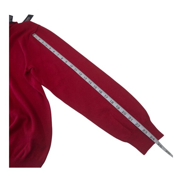 Chaps Mens Red V-Neck Sweater Size Large Cotton & Cashmere Blend Business Casual - Picture 8 of 12